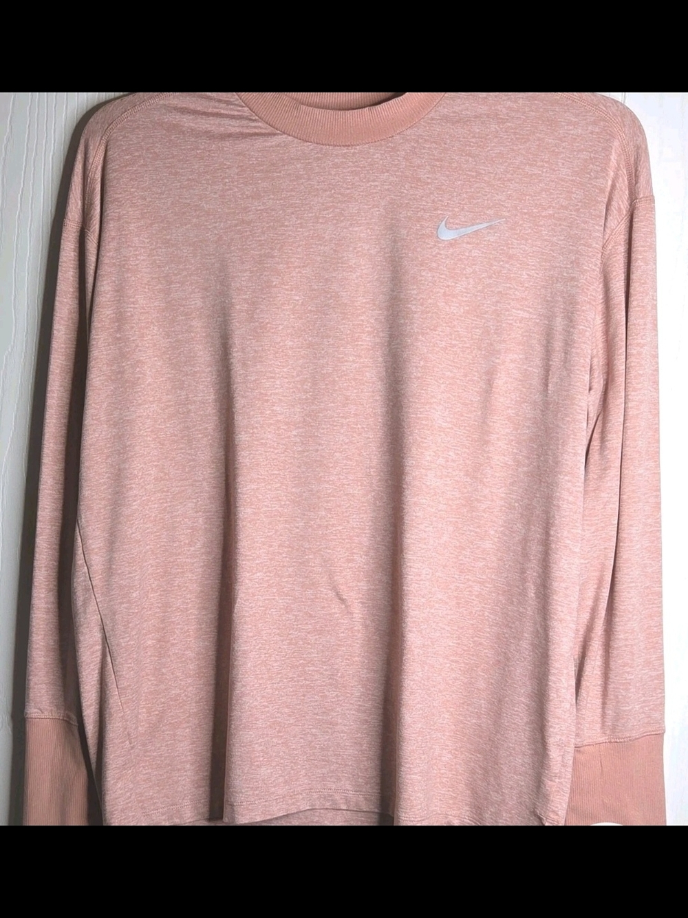 Nike Dri-FIT Heather Pink Long Sleeve Crew Activewear Athleisure Size L